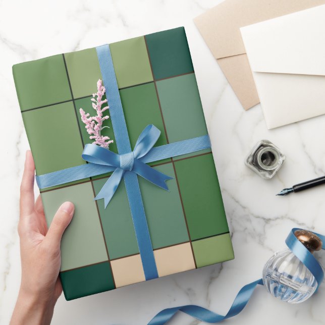 Grön Rutig  Presentpapper (Gifting)