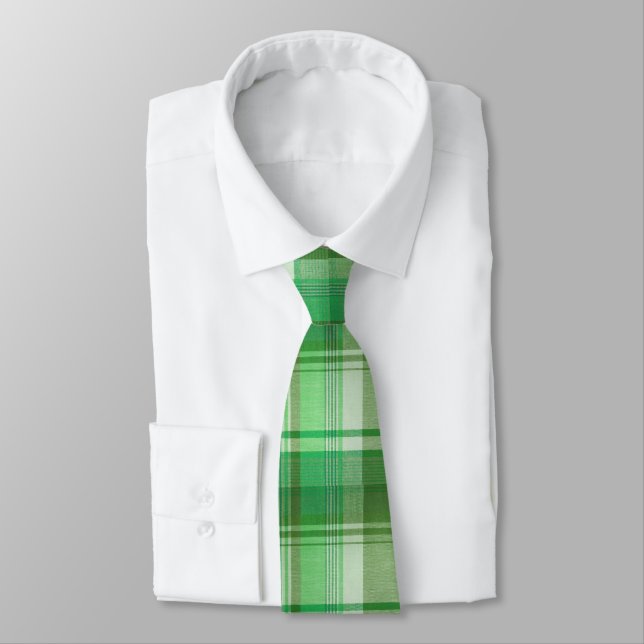 Grön rutig St. Patrick's Day-skjorta Slips (Bunden)