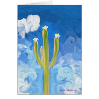 Grön Saguaro, blå himmel OBS Kort