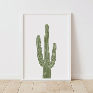 Grön Saguaro Kaktus Sydvästlig Plantskola Dekor