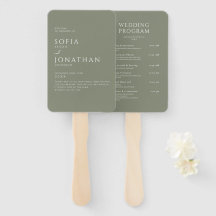Grön Salvia Minimalistiska Eleganta Bröllopsprogra