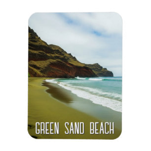 Grön sandstrand Hawaii Resa Magnet