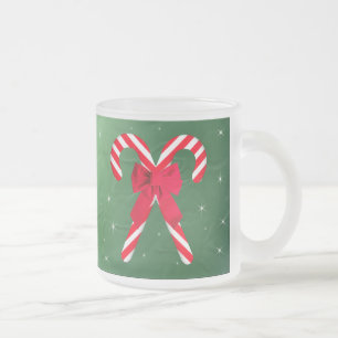 Grön satängmugg för candy cane frostad glasmugg