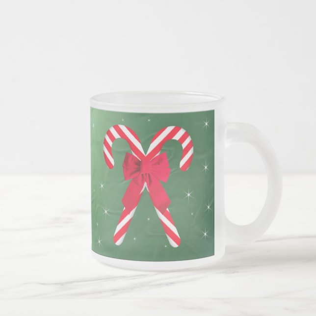 Grön satängmugg för candy cane frostad glasmugg (Höger)