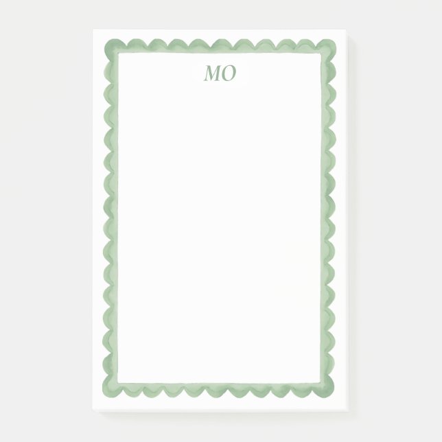 Grön scallopad | Personlig skrivmaterial Post-it Block (Framsida)
