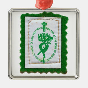 Grön Scapular prydnad Julgransprydnad Metall