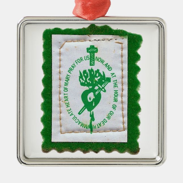 Grön Scapular prydnad Julgransprydnad Metall (Framsidan)