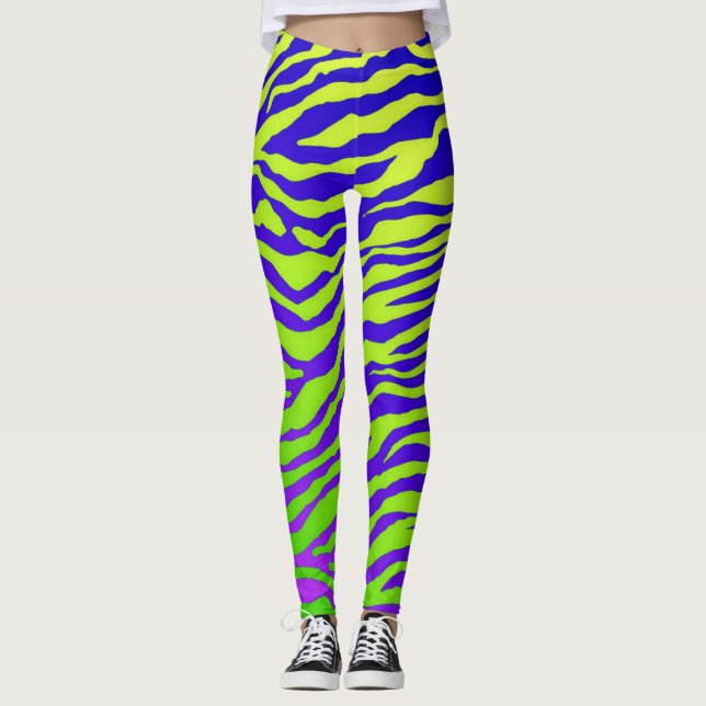 Grön sebra leggings (Framsida)