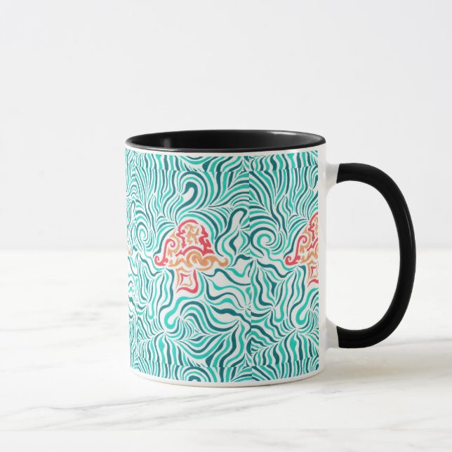 Grön sebrarand och champinjon mugg (Höger)