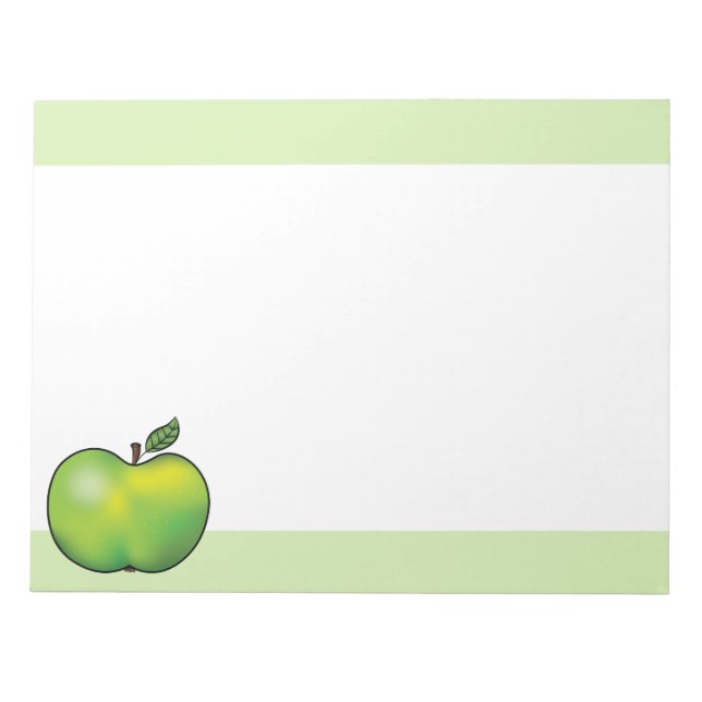 Grön seriefigur Äpple Frukt Illustration Anteckningsblock (Framsida)