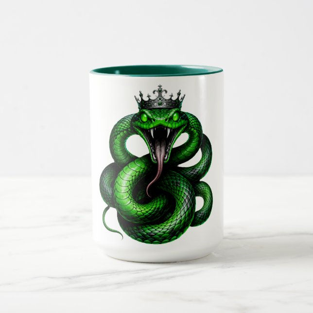 Grön Serpent Crown Kaffe Mugg (Center)
