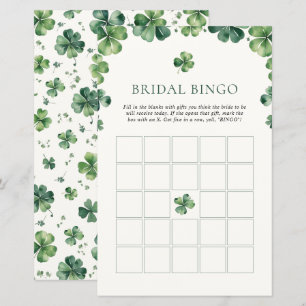 Grön Shamrock Bröllopsdusch Bröllopsbingo 