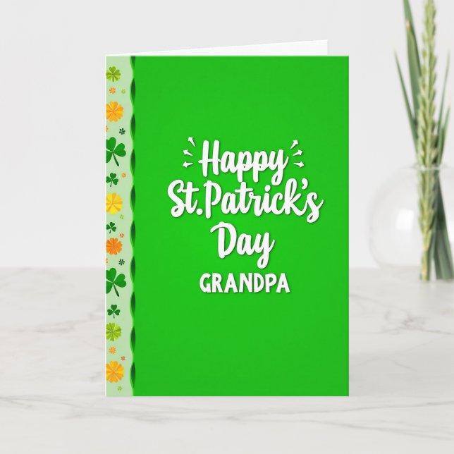Grön Shamrock Farfarskort Kort (Framsida)