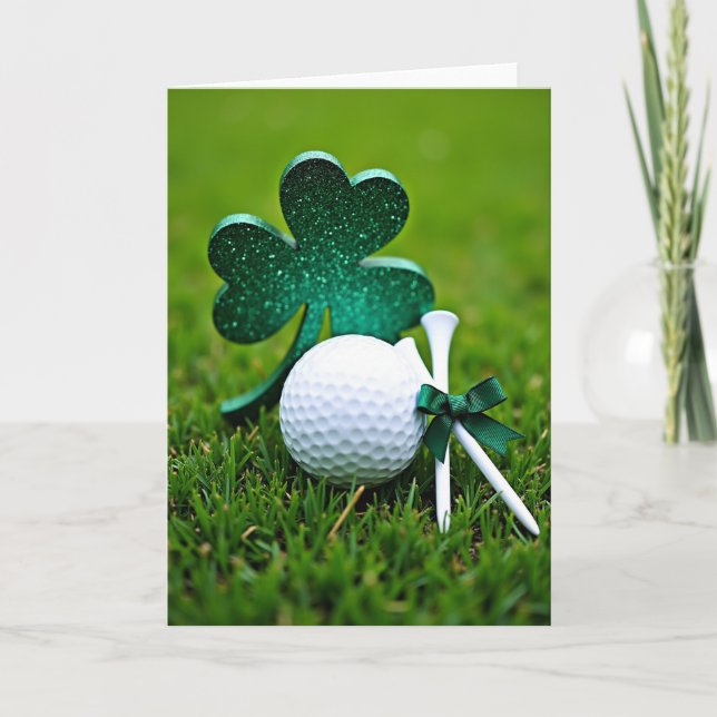 Grön Shamrock Golf-kort Kort (Framsida)