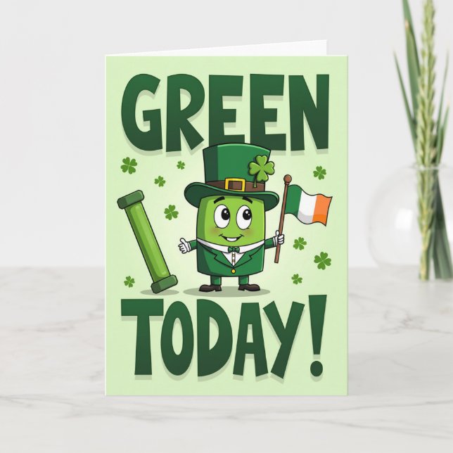 Grön Shamrock Idag Kort (Framsida)