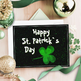 Grön Shamrock Irländsk Glad St. Patricks dag Helg Vykort