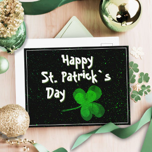 Grön Shamrock Irländsk Glad St. Patricks dag Helg Vykort