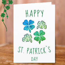 Grön Shamrock Klöver Glad St. Patricks dag Helgkort