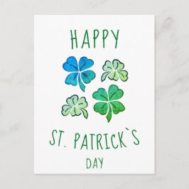 Grön Shamrock Klöver Glad St. Patrick's dag Vykort