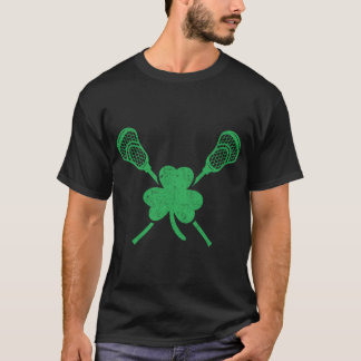 Grön Shamrock Lacrosse Irländska St. Patrick's Day T Shirt