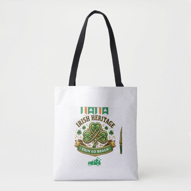 Grön Shamrock Lucky Charm-design Tygkasse (Framsida)
