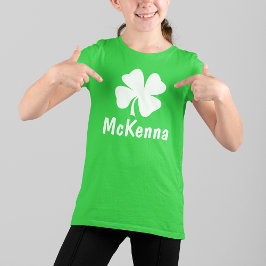Grön Shamrock Namn St Patricks Dag Barn Tee