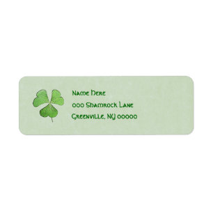 Grön Shamrock Returadress Etikett