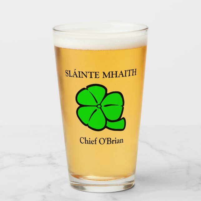 Grön Shamrock Saint Patrick's Day Blommig Konst Glaskopp (Framsida fylld)