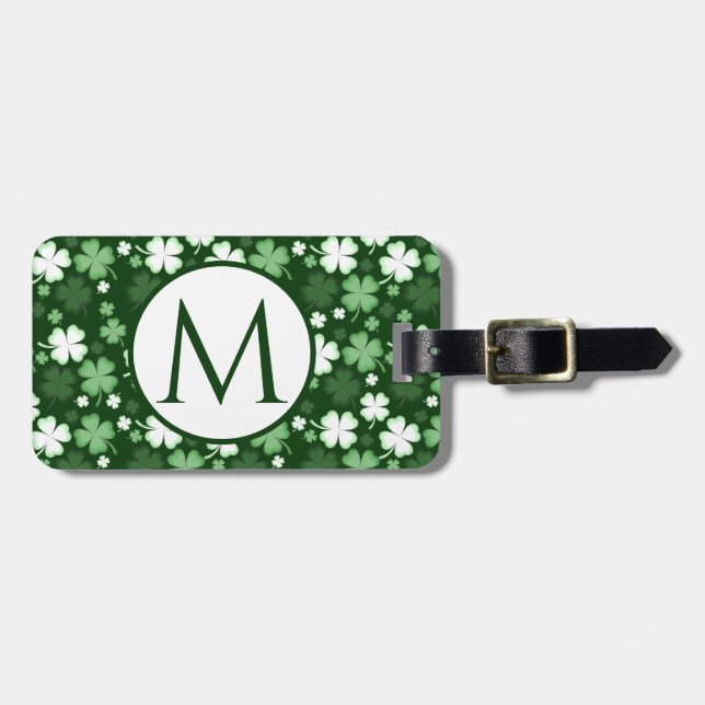 Grön Shamrock, St. Patricks dag Bagagebricka (Horisontell Framsida)