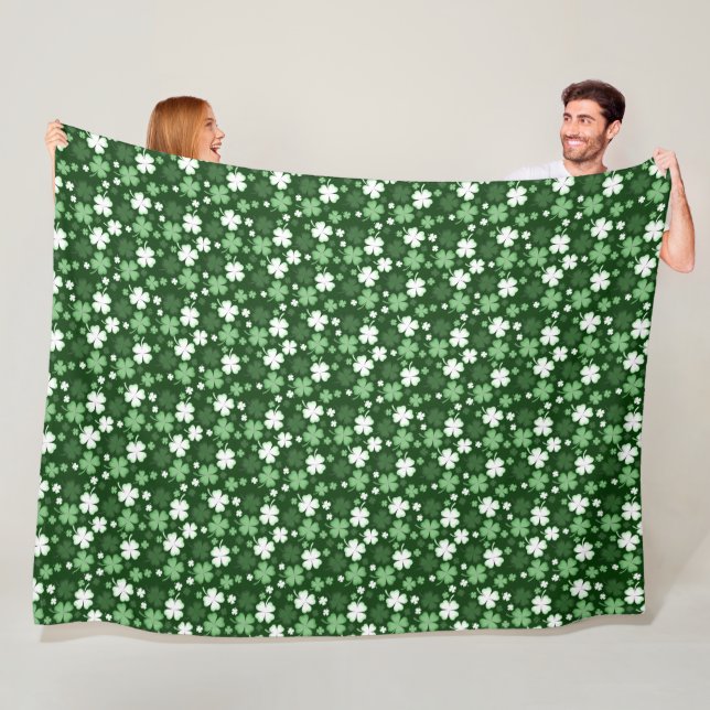 Grön Shamrock, St. Patricks dag Fleecefilt (På plats)