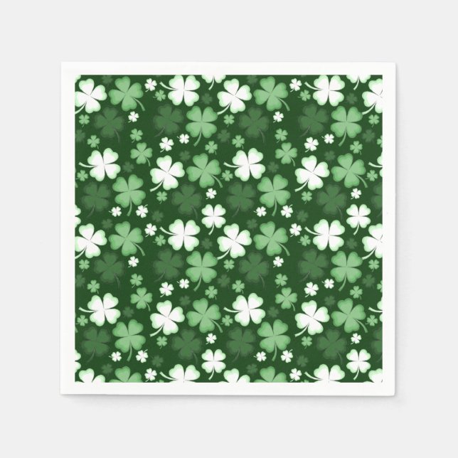 Grön Shamrock, St. Patricks dag Pappersservett (Framsidan)