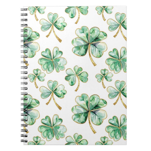 Grön Shamrock St. Patrick's Day Anteckningsbok (Framsidan)