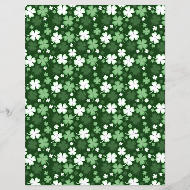 Grön Shamrock, St. Patrick's Day Scrapbookpapper (Framsida)