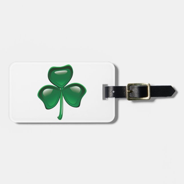Grön Shamrock Tredelagsklöver Bagagebricka (Horisontell Framsida)