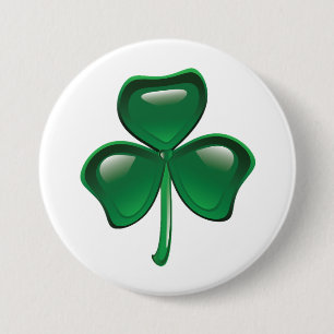 Grön Shamrock Tredelagsklöver Knapp