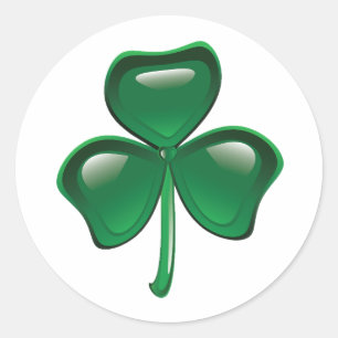 Grön Shamrock Tredelagsklöver Runt Klistermärke