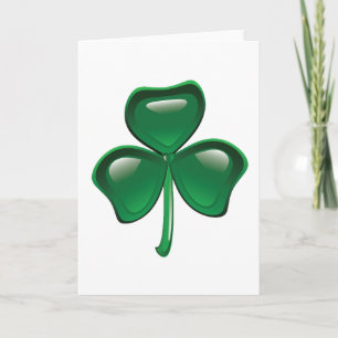 Grön Shamrock Tredelsklöver Kort