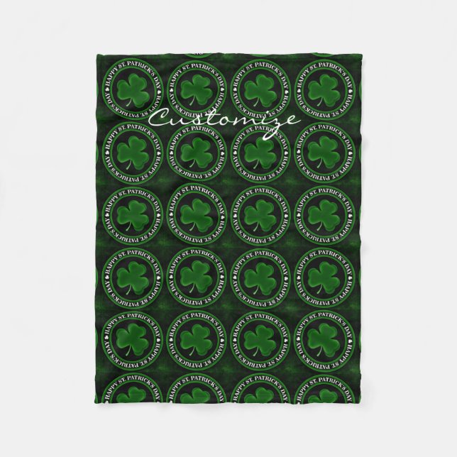 grön Shamrockst patrick's day Thunder_Cove Fleecefilt (Framsidan)