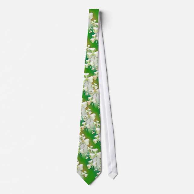 Grön ShamrocksTie för elegant Slips (Framsida)