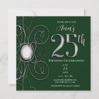 Grön & Silver Diamant 25 25-årsfest