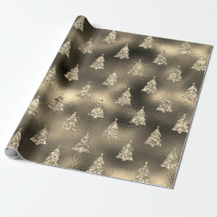 Grön Silver Glitter Julgran Glam Presentpapper