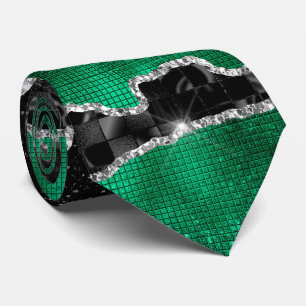 Grön silveragat glittermarmor ser elegant ut slips
