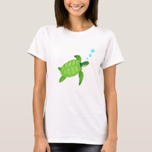 Grön simmande havssköldpadda t shirt