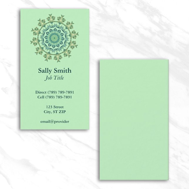 Grön Skal Kalejdoskop Visitkort (Green Shell Kaleidoscope Business Card)