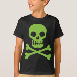Grön skalle och Crossbones T Shirt