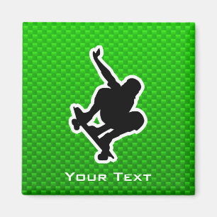 Grön Skateboarding Magnet