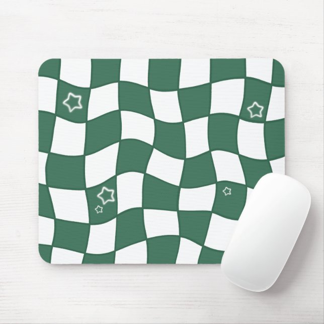 Grön skev design musmatta (Med mus)