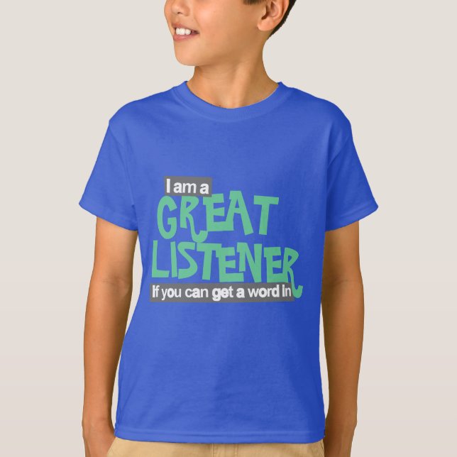 Grön skjorta för underbara lyssnareungar t-shirt (Framsida)