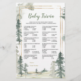 Grön Skog Aventyr Baby Trivia Spel