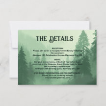 Grön skog bröllop Detaljer Inkapslingskort